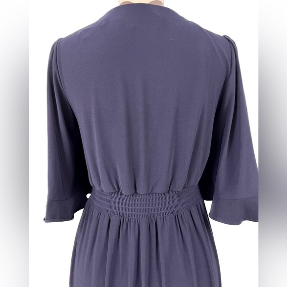 Eliza J Elbow Asymmetrical Hem Front Slit Midi Dress - Size 8 - Picture 7 of 11